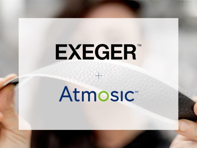 flexible solar cell with exeger and atmosic technologies logos